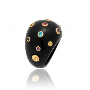 ANELLO BOMBA MULTICOLOR NERO