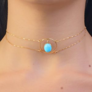 CHOCKER TURCHESE INDOSSATO